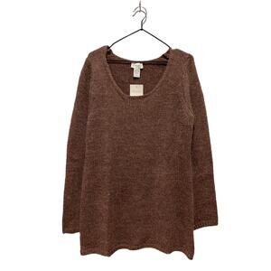 Soft Surroundings Women's Sweater Size M Brown Pullover Acrylic Wool Alpaca NWT